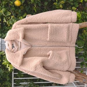 New Wild Fable Faux Lambs Wool Oversize Jacket Camel